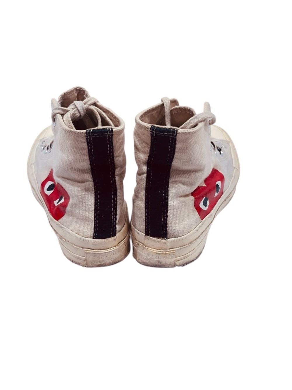 Comme des Garçons PLAY Beige High-Top Converse Chuck Taylor 8 - Picture 3 of 7